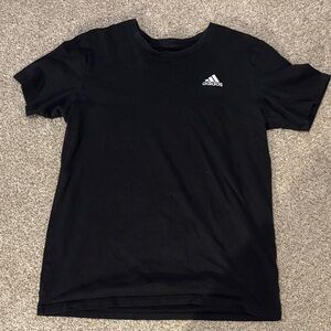 Adidas Men's Black Tee with White Logo